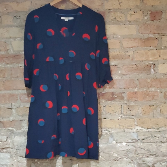 Boden Mollie Dress Navy Eclipsed Spot Size 6 - Picture 4 of 6